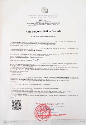 Avis de Consultation - Confection et impression
